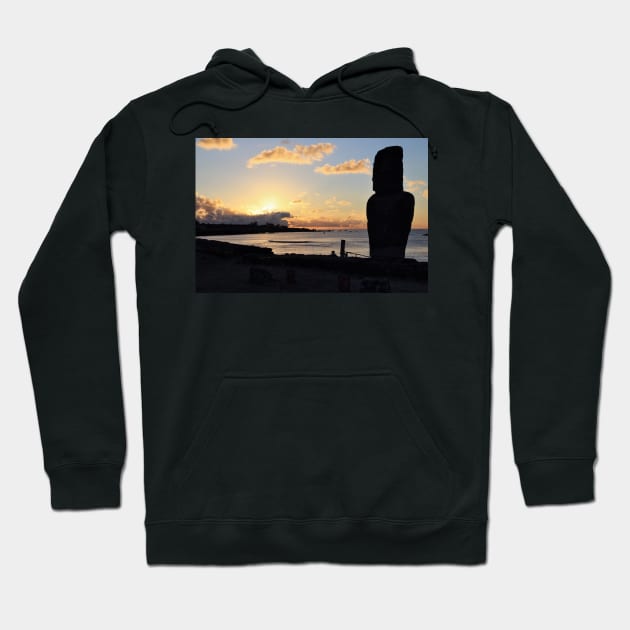 Moai in the Sunset - Rapa Nui - Easter Island Hoodie by holgermader